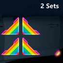 2 Sets Car Safety Warning Reflective Anti-Strike Stickers, Colour: Epoxy Colorful