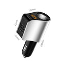 HY10 3 In 1 Cigarette Lighter Conversion Plug Car Charger(Silver)
