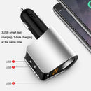 HY10 3 In 1 Cigarette Lighter Conversion Plug Car Charger(Silver)