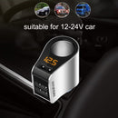 HY10 3 In 1 Cigarette Lighter Conversion Plug Car Charger(Silver)