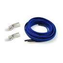 4 Sets SLK28 Metal Magnetic Buckle Elastic Free Tied Laces, Style: Silver Magnetic Buckle+Dark Blue Shoelaces