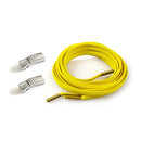 4 Sets SLK28 Metal Magnetic Buckle Elastic Free Tied Laces, Style: Silver Magnetic Buckle+Yellow Shoelaces