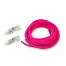 4 Sets SLK28 Metal Magnetic Buckle Elastic Free Tied Laces, Style: Silver Magnetic Buckle+Rose Red Shoelaces