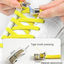 4 Sets SLK28 Metal Magnetic Buckle Elastic Free Tied Laces, Style: Silver Magnetic Buckle