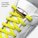 4 Sets SLK28 Metal Magnetic Buckle Elastic Free Tied Laces, Style: Silver Magnetic Buckle