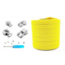 3 Sets SLK16 Metal Hook Lazy People Free-Tied Elastic Lace(Yellow)