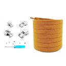 3 Sets SLK16 Metal Hook Lazy People Free-Tied Elastic Lace(Brown)