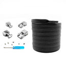 3 Sets SLK16 Metal Hook Lazy People Free-Tied Elastic Lace(Black)