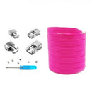 3 Sets SLK16 Metal Hook Lazy People Free-Tied Elastic Lace(Rose Red)