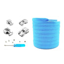 3 Sets SLK16 Metal Hook Lazy People Free-Tied Elastic Lace(Light Blue)