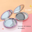3 PCS Makeup Small Mirror Folding Portable Clamshell Circular Mirror(Sky Blue)