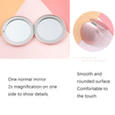 3 PCS Makeup Small Mirror Folding Portable Clamshell Circular Mirror(Sky Blue)
