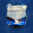 02888 Crystal Transparent Painted Kalimba Thumb Piano(Planet Elk)