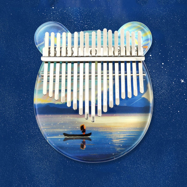02888 Crystal Transparent Painted Kalimba Thumb Piano(Dusk Sea)