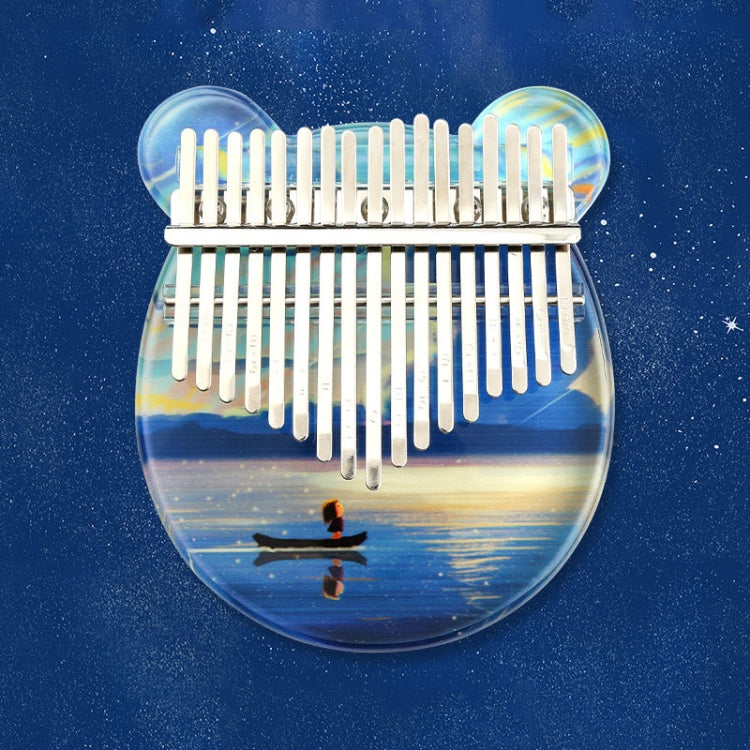 02888 Crystal Transparent Painted Kalimba Thumb Piano(Dusk Sea)
