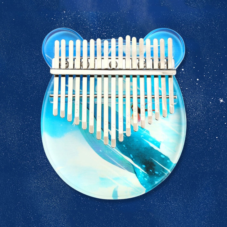 02888 Crystal Transparent Painted Kalimba Thumb Piano(Whale Girl)