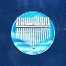 02888 Crystal Transparent Painted Kalimba Thumb Piano(Blue Sea and Sky)