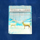 02888 Crystal Transparent Painted Kalimba Thumb Piano(Snow Elk)