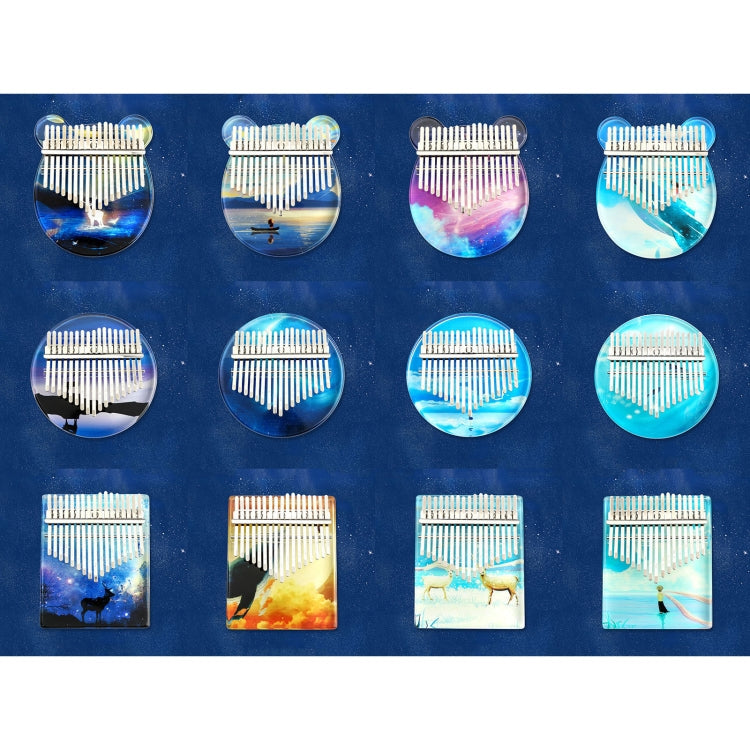 02888 Crystal Transparent Painted Kalimba Thumb Piano(Whale Teenage)