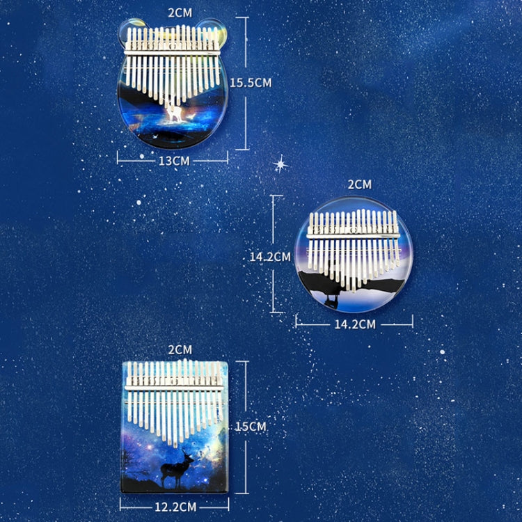 02888 Crystal Transparent Painted Kalimba Thumb Piano(Blue Sea and Sky)