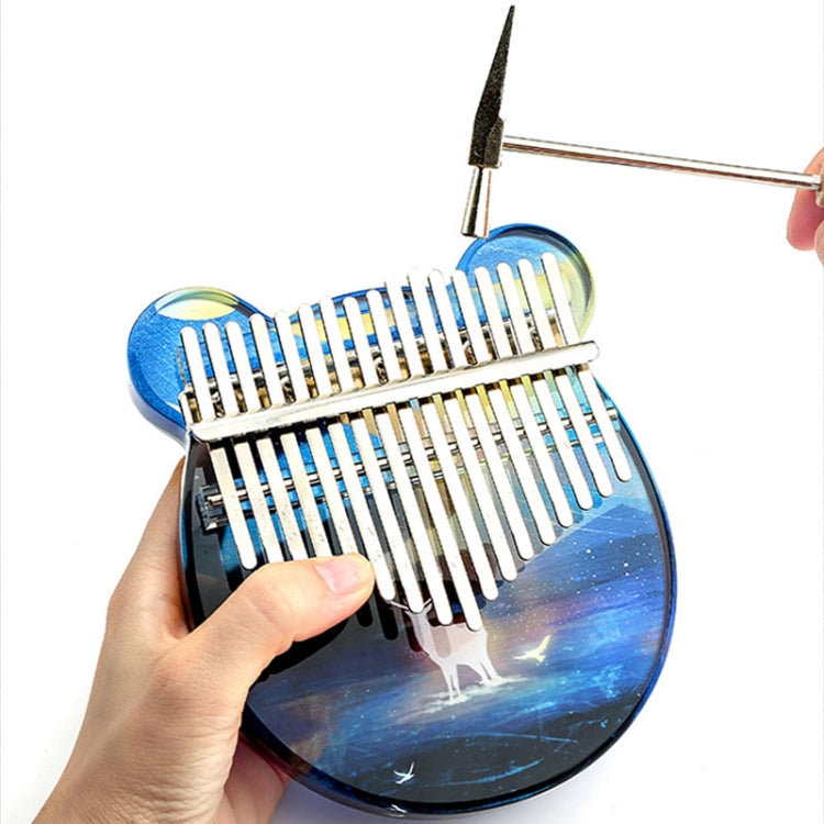 02888 Crystal Transparent Painted Kalimba Thumb Piano(Blue Sea and Sky)