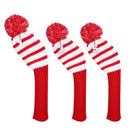 3 PCS/Set Golf Wooden Club Knitted Cover(Red)