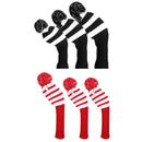 3 PCS/Set Golf Wooden Club Knitted Cover(Red)