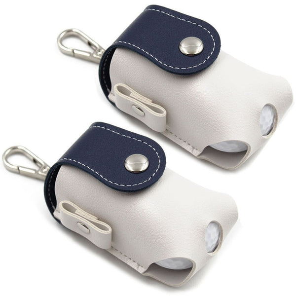 2 PCS Splicing Leather Portable Mini Golf Protective Bag(Blue)