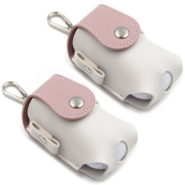 2 PCS Splicing Leather Portable Mini Golf Protective Bag(Pink)