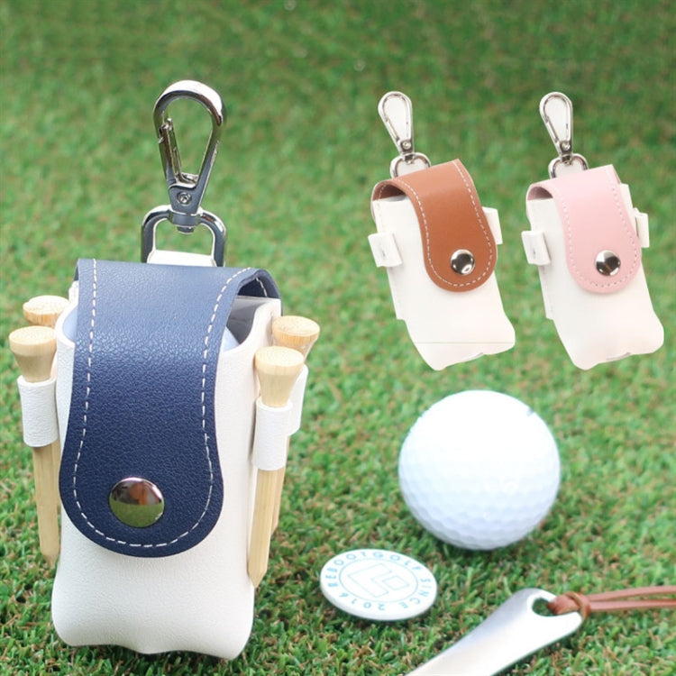 2 PCS Splicing Leather Portable Mini Golf Protective Bag(Blue)