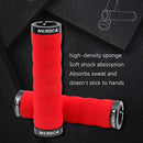 MEROCA Mountain Bike Anti-slip Shock Absorber Riding Grip Cover, Style: Bilateral Lock Sponge ME30 Red