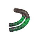JH085 Chrysanthemum Pattern Shock Absorption Gradient Color Bicycle Handlebar(Black Bottom Green Print)