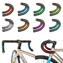 JH085 Chrysanthemum Pattern Shock Absorption Gradient Color Bicycle Handlebar(Black Bottom Pink Printing)
