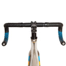 JH085 Chrysanthemum Pattern Shock Absorption Gradient Color Bicycle Handlebar(Black Bottom White Print)