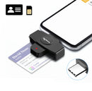 Rocketek CSCR3 Smart CAC Card Reader Type-c Bank Tax Declaration SIM Card/IC Card ID Card Reader(Black)
