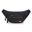 FUXI Pockets Casual Travel Cashier Messenger Chest Bag(Y002 Black)