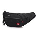 FUXI Pockets Casual Travel Cashier Messenger Chest Bag(Y002 Black)