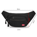 FUXI Pockets Casual Travel Cashier Messenger Chest Bag(Y002 Black)
