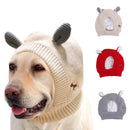 Autumn And Winter Warm Knitted Rabbit Ears Pet Hat(Red)