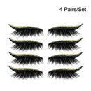 3 Sets Glitter Self-Adhesive Eyeliner Eyeshadow Sticker(Gold)