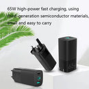 QGeeM QG-CHGAN01 65W 3 In 1 Gallium Nitride PD3.0 Charger, Style: UK Plug (White)