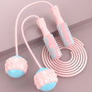 2 PCS Fitness Fat Burning Rope Skipping Student Training Rope, Style: Big Ball Type (Cherry Pink)