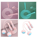 2 PCS Fitness Fat Burning Rope Skipping Student Training Rope, Style: Big Ball Type (Cherry Pink)