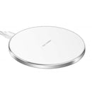 15W Metal Round Wireless Charger Smart Fast Charge(Silver + White Surface)