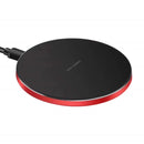 15W Metal Round Wireless Charger Smart Fast Charge( Red + Black Surface)