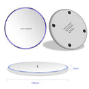 15W Metal Round Wireless Charger Smart Fast Charge(Mirror White)