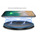 15W Metal Round Wireless Charger Smart Fast Charge(Silver + White Surface)