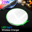 20W QI Metal Mirror Ultra-thin Wireless Charger(White)