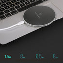 15W Smart Aperture Round Desktop Glowing Wireless Charger(Black)