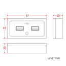 12V24V Route Bus Dual USB Charging Input Car Charger(Green Light)